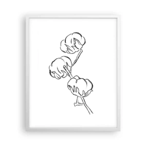 Póster en marco blanco - Plumón de algodón - 40x50 cm