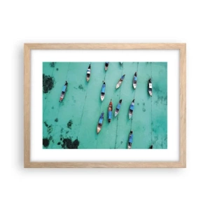 Póster en marco roble claro - En alegre espera - 40x30 cm