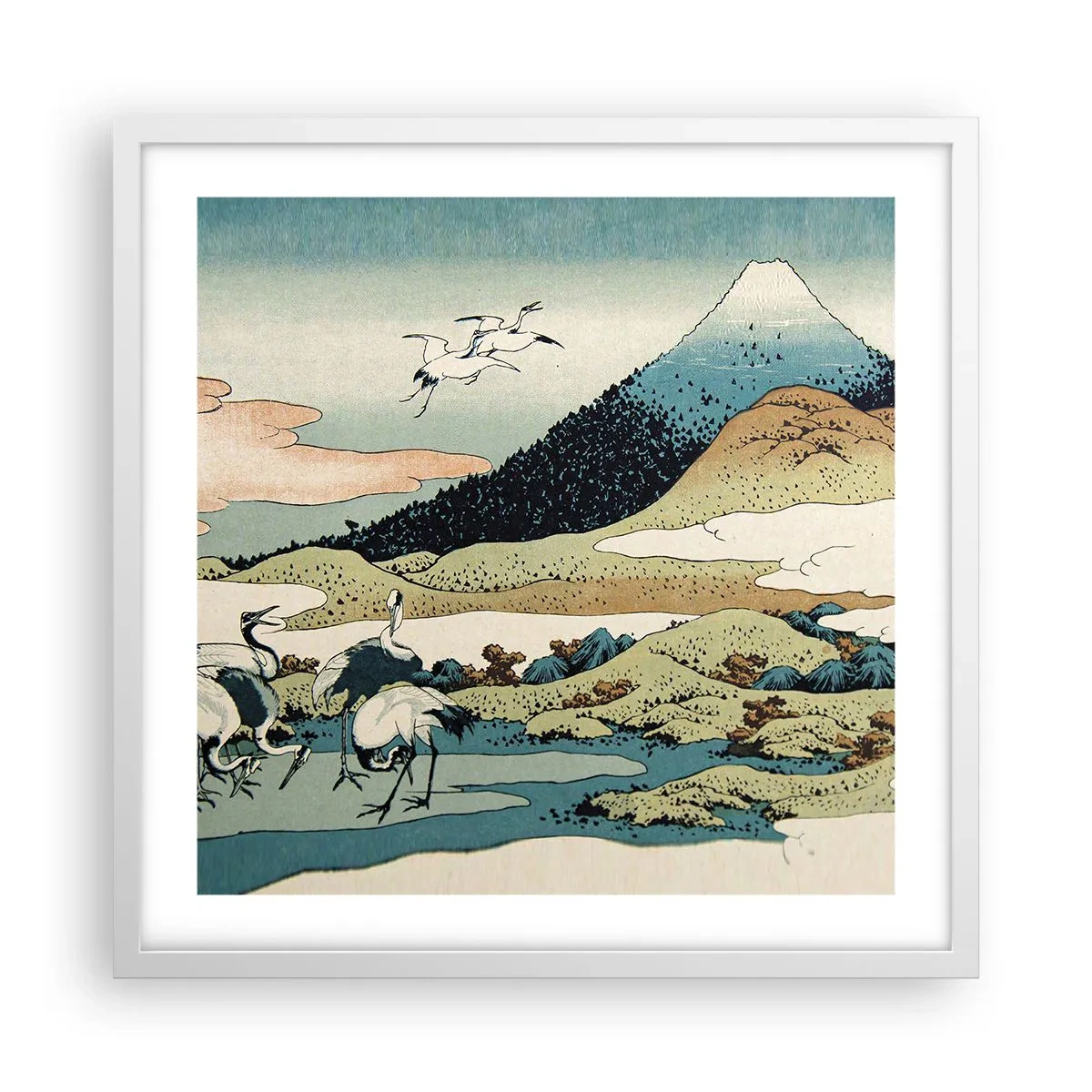 Póster en marco blanco - Alma japonesa - 50x50 cm