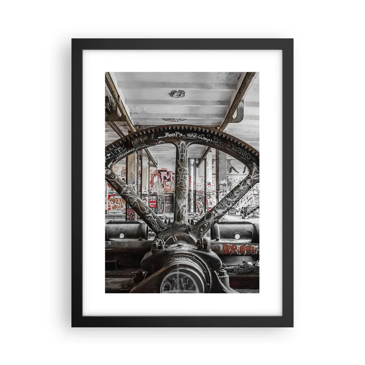 Póster en marco negro - La vida secreta de una fábrica - 30x40 cm