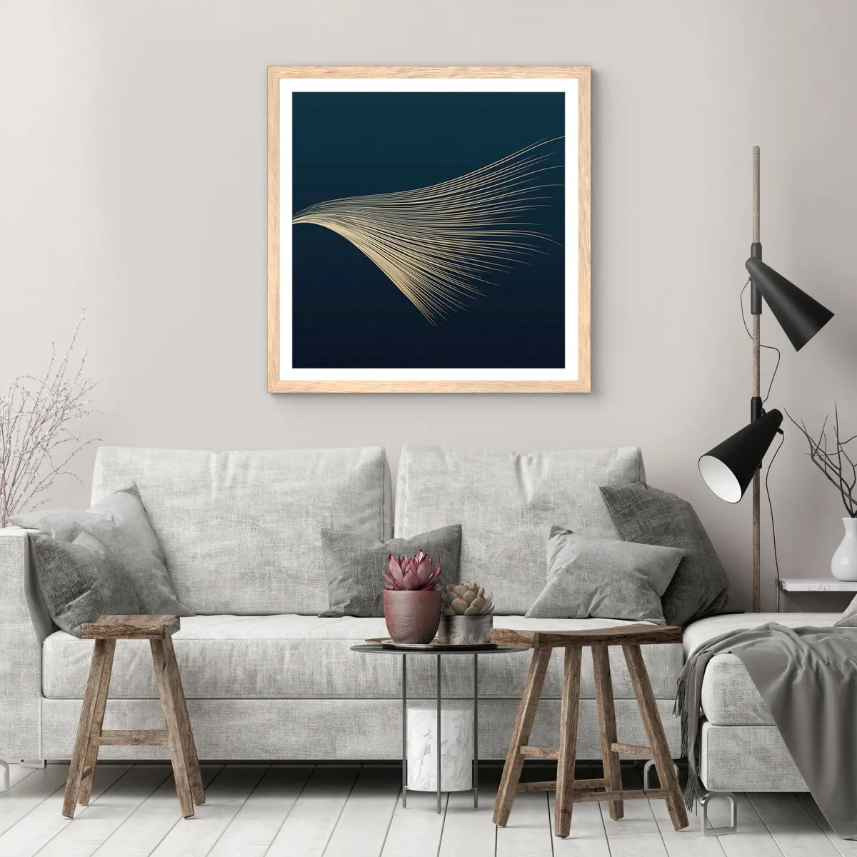 Póster en marco roble claro - Como el cabello de un ángel - 30x30 cm