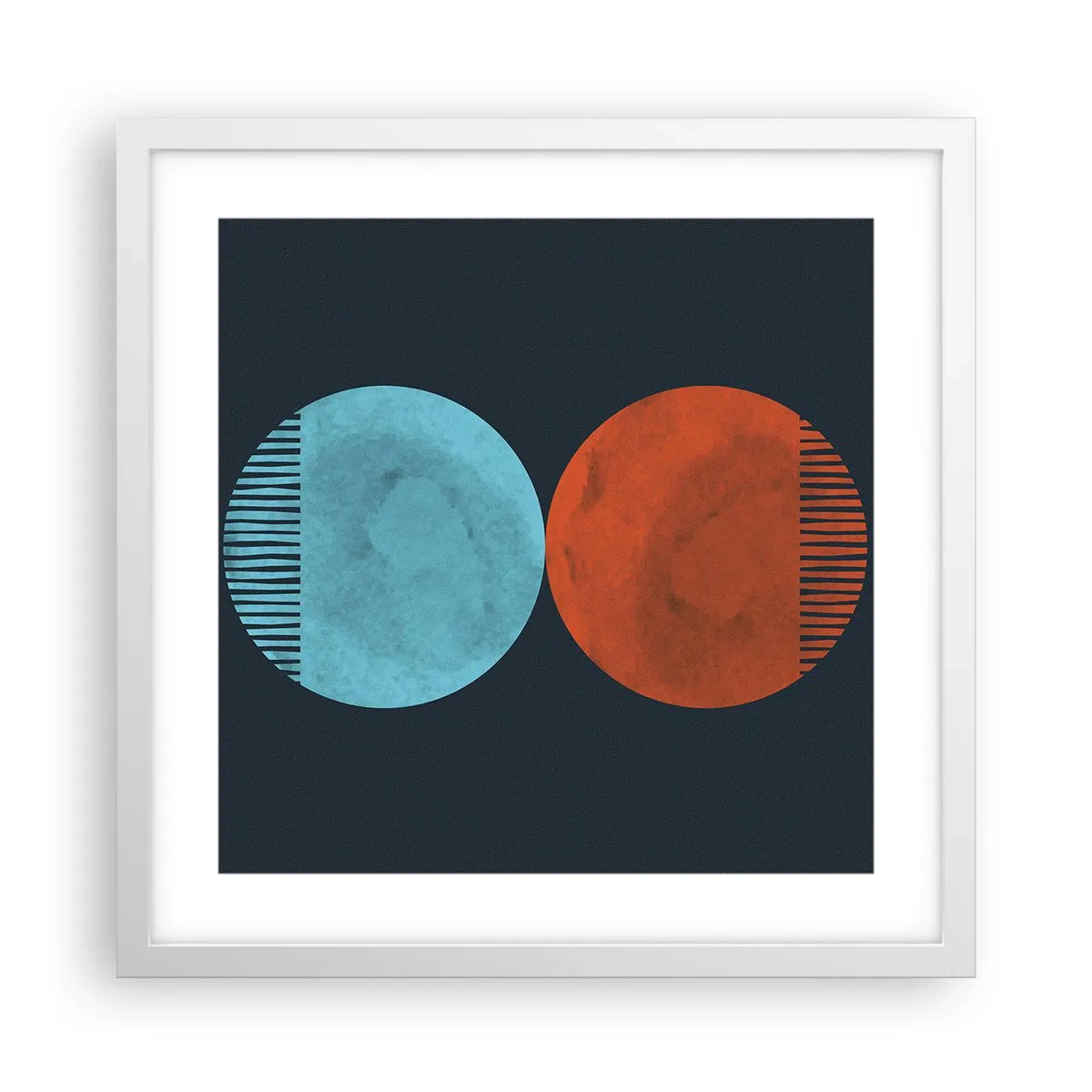 Póster en marco blanco - ¿Solo geometría? - 40x40 cm