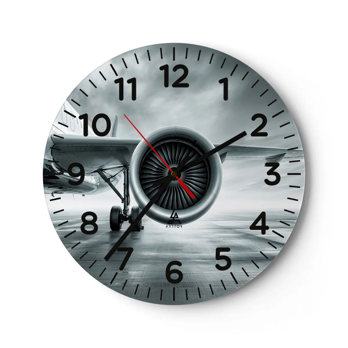 Reloj de pared - Reloj de vidrio - Hay poder - 30x30 cm