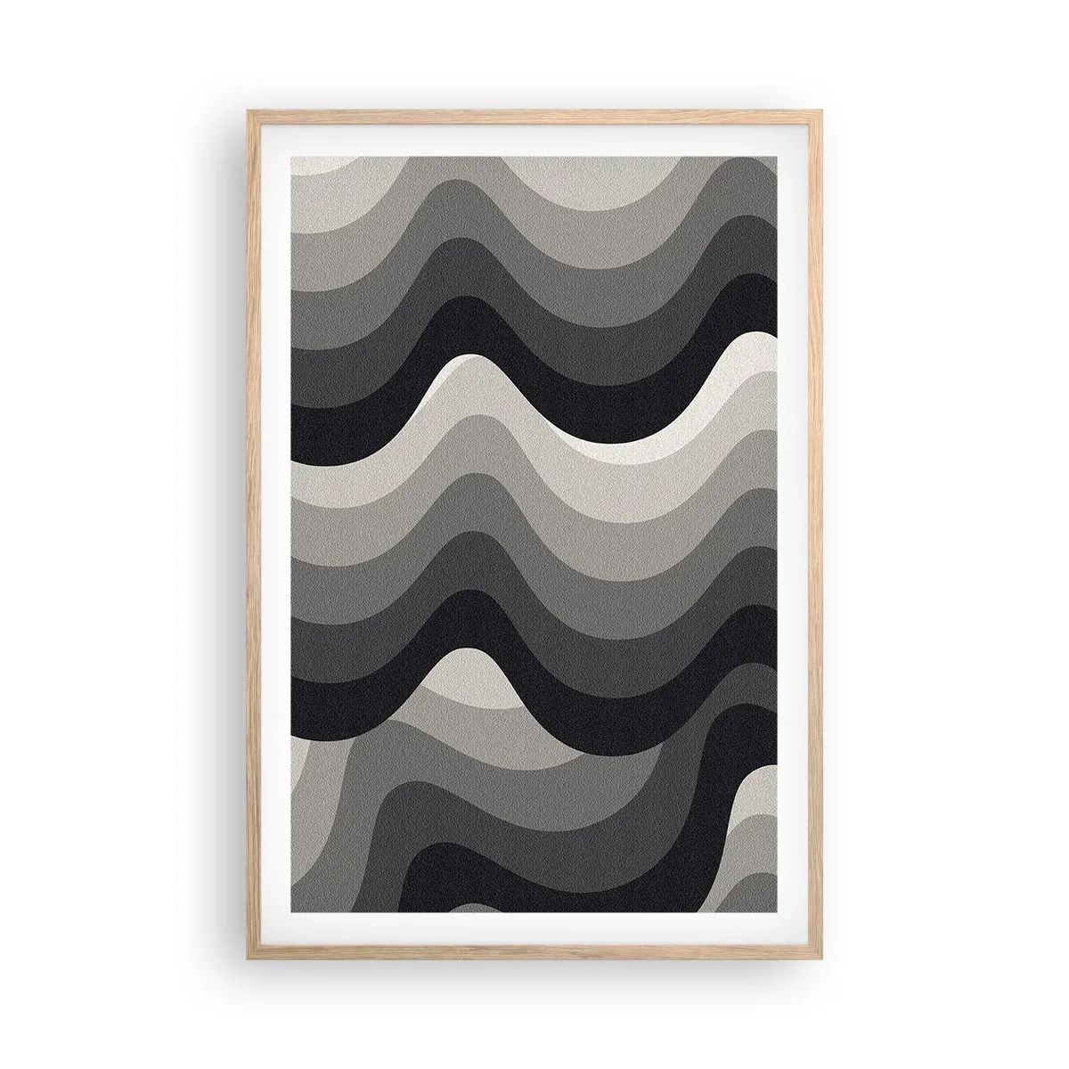 Póster en marco roble claro - Ola tras ola - 61x91 cm