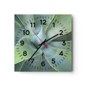 Reloj de pared - Reloj de vidrio - El nacimiento del verde - 30x30 cm