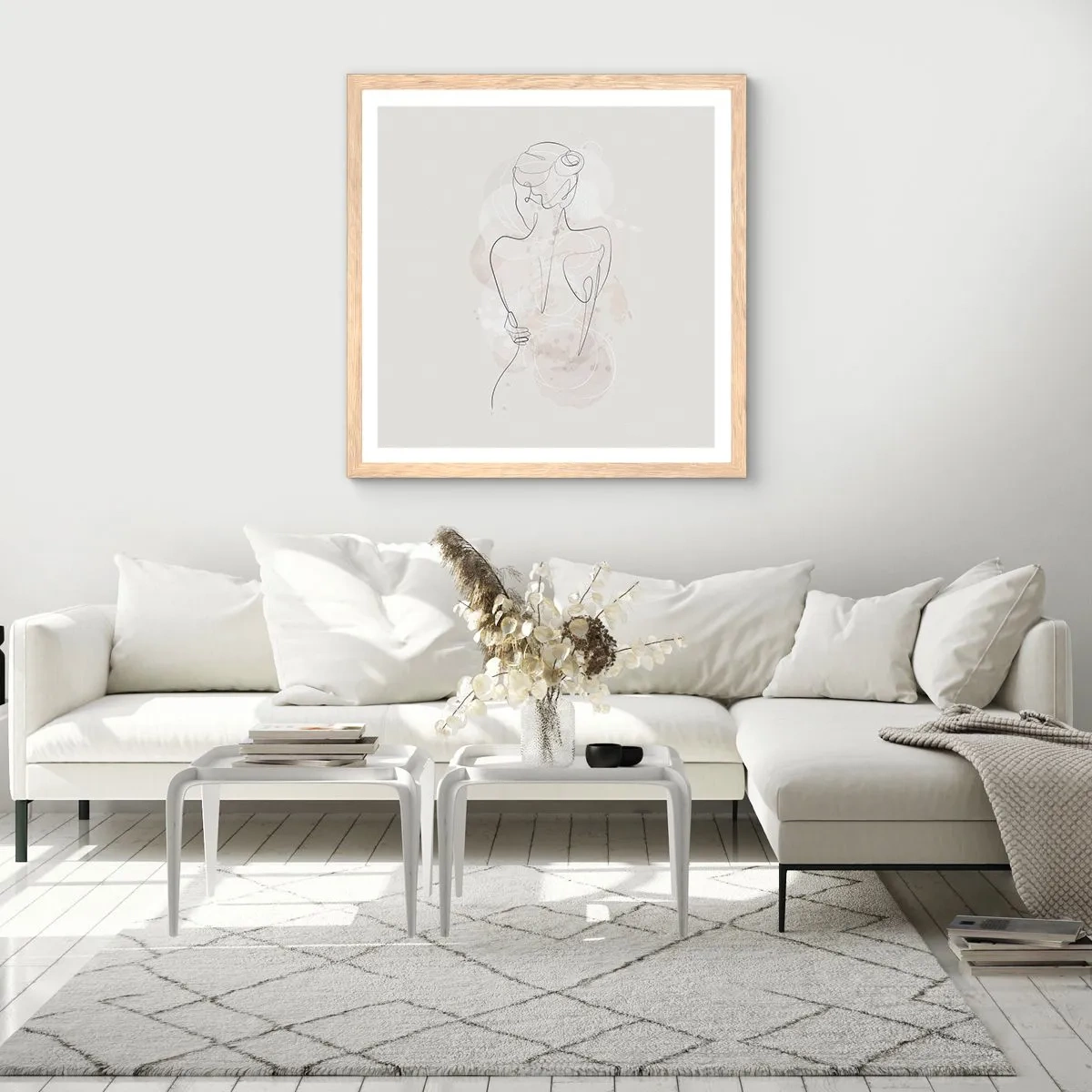 Póster en marco roble claro - Como un cuerpo sensible - 50x50 cm
