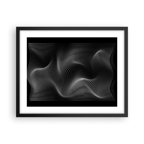 Póster en marco negro - La danza de la luz en el espacio - 50x40 cm