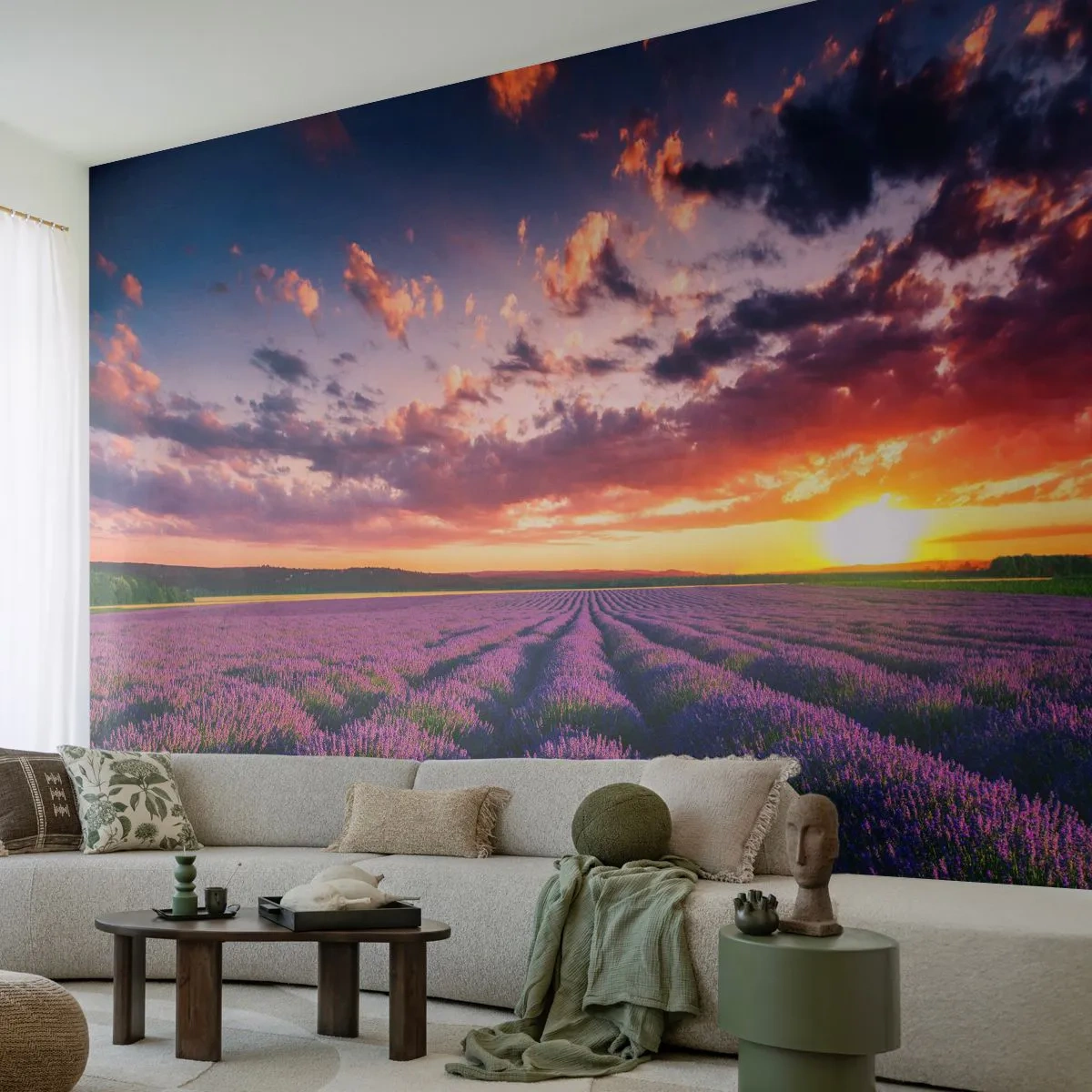Fotomural Premium Canvas - El mundo de la lavanda - Paisaje, campo de lavanda, Lavanda - 500x350 cm