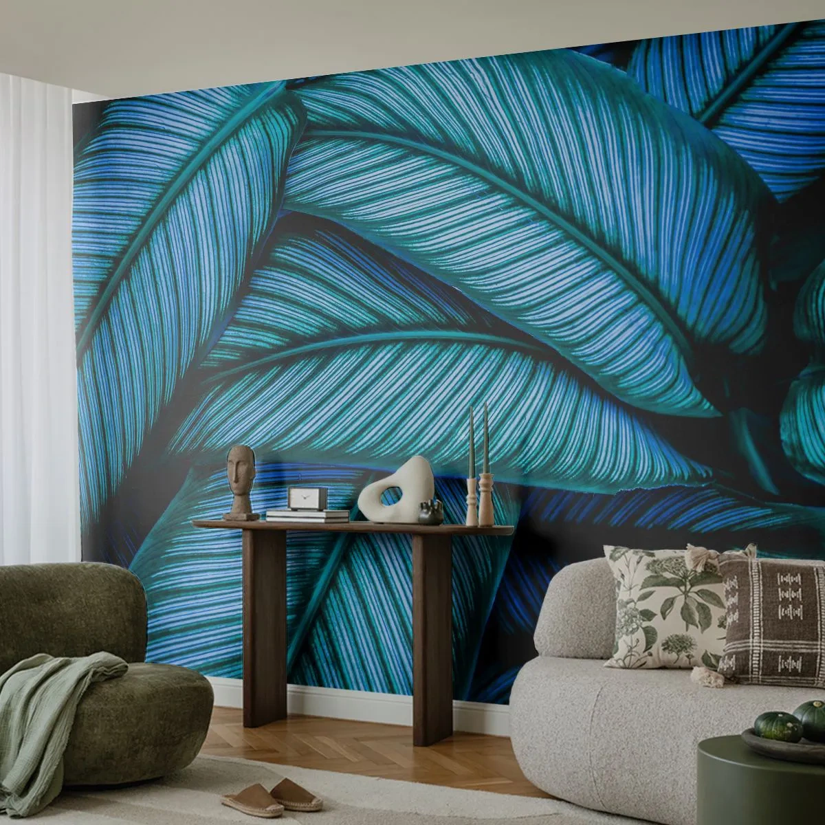 Fotomural Autadhesivo Deluxe Sticker - Líneas de vida - Hojas, Botánica, Plantas - 250x175 cm