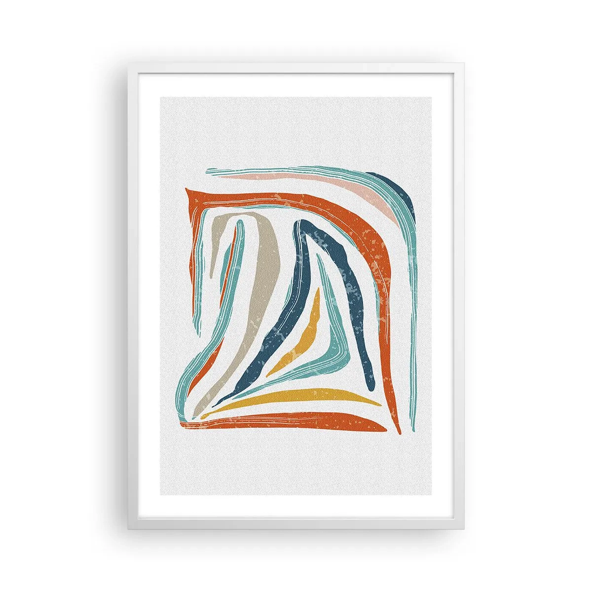 Póster en marco blanco - Abstracción sonriente y amistosa - 50x70 cm