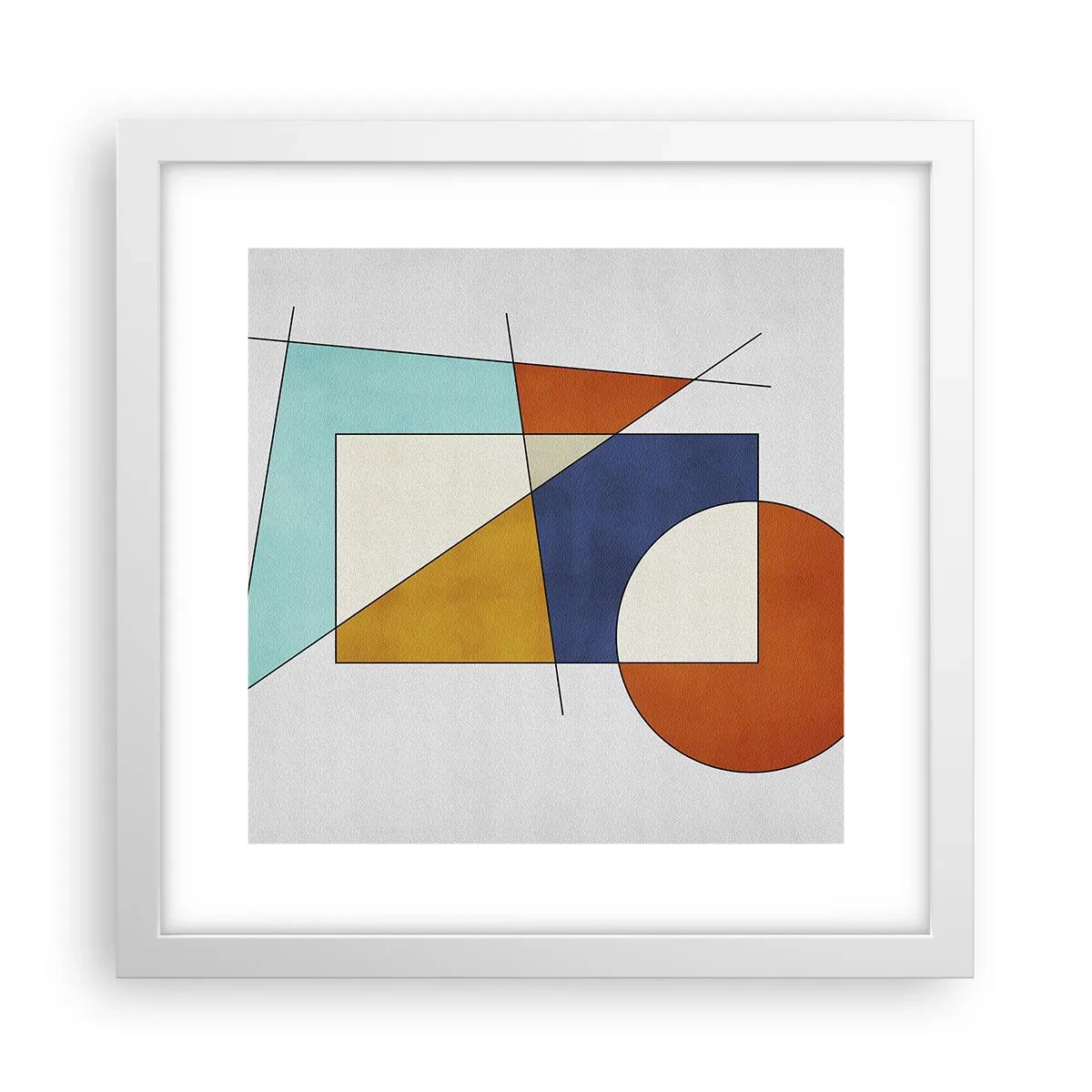 Póster en marco blanco - Abstracción: diversión modernista - 30x30 cm