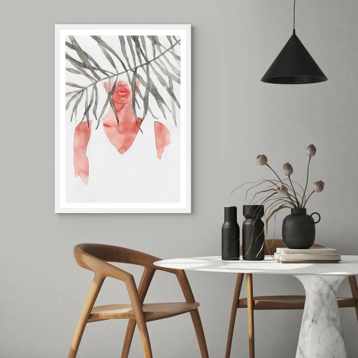 Póster en marco blanco - Dama del trópico - 40x50 cm