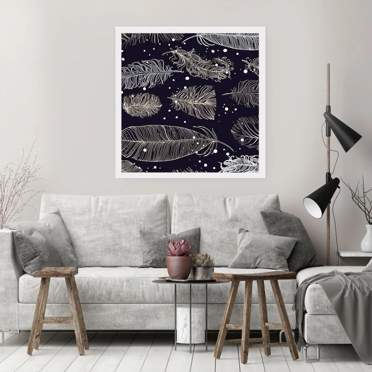 Póster - Encaje de plumas - 60x60 cm