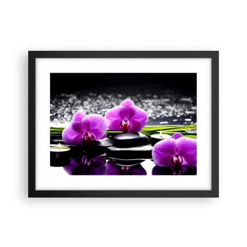 Póster en marco negro - Ahogarse en la paz y la tranquilidad - 40x30 cm