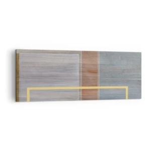 Cuadro sobre lienzo - Impresión de Imagen - Composición geométrica en colores pastel con rectángulos. - 140x50cm - Recto y tranquilo - Decoración de pared moderna para salón y dormitorio ARTTOR