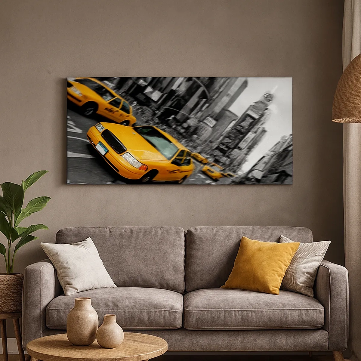 Cuadro sobre lienzo - Impresión de Imagen - El sol cae sobre Nueva York - 30x30 cm