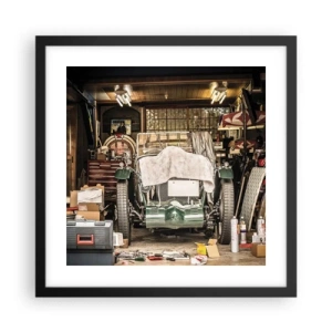 Póster en marco negro - Volver al pasado - 40x40 cm