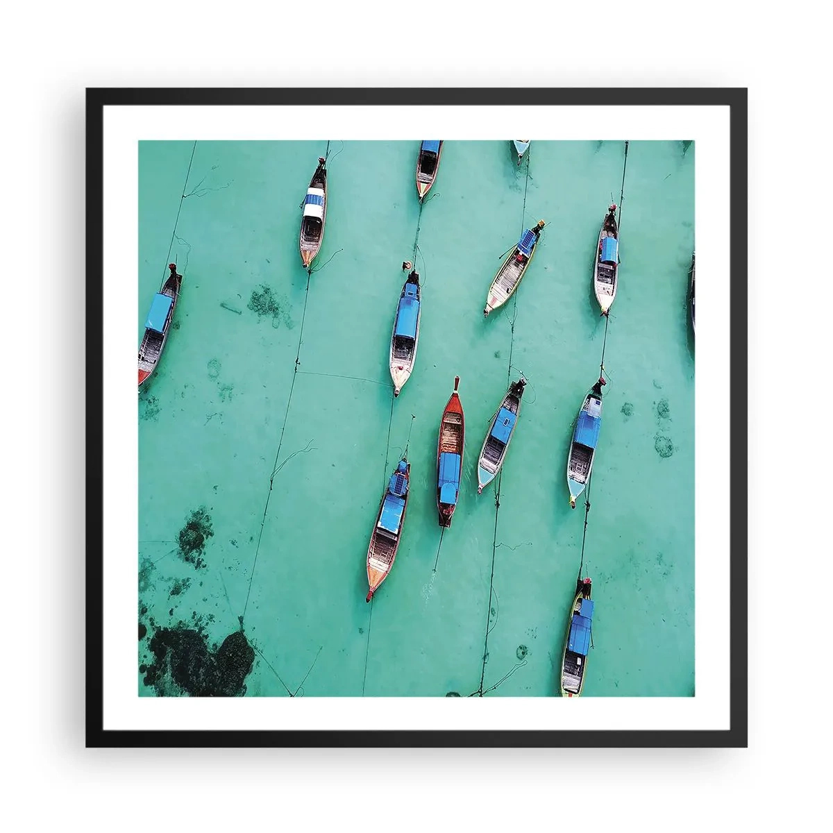 Póster en marco negro - En alegre espera - 60x60 cm