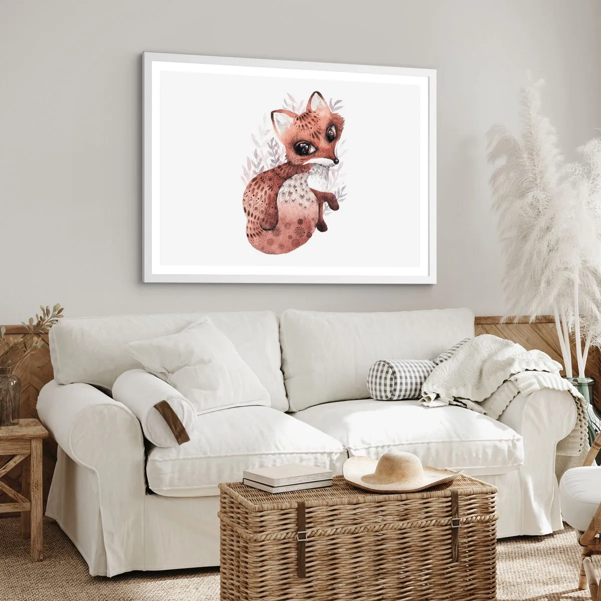 Póster en marco blanco - Dulzura y amor - 100x70 cm