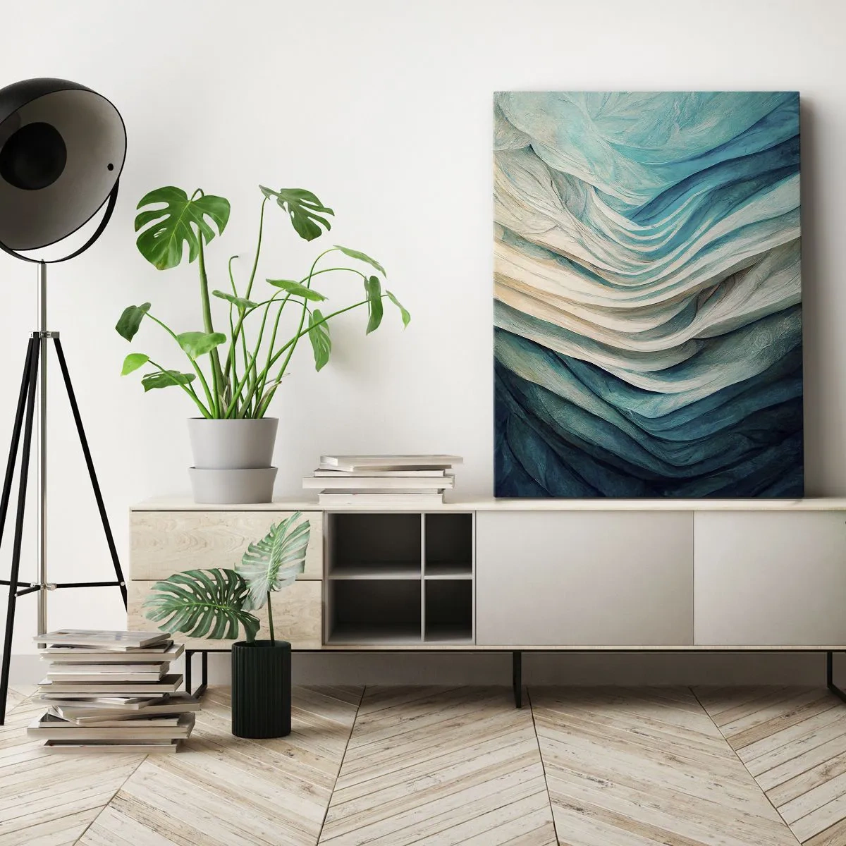 Cuadro sobre lienzo - Impresión de Imagen - Azul insaciable - 45x80 cm