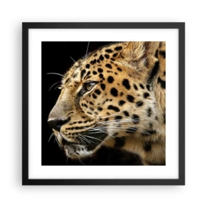 Póster en marco negro - Tranquilo, concentrado, preparado - 40x40 cm