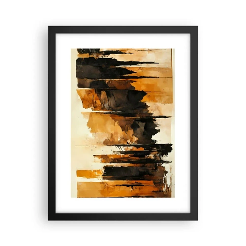 Póster en marco negro - Armonía de negro y oro - 30x40 cm