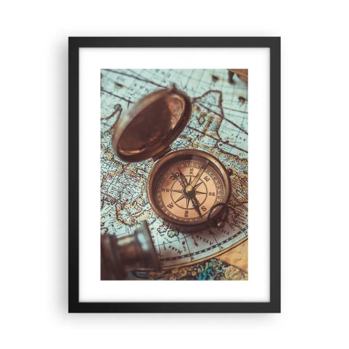 Póster en marco negro - Para el aventurero - 30x40 cm