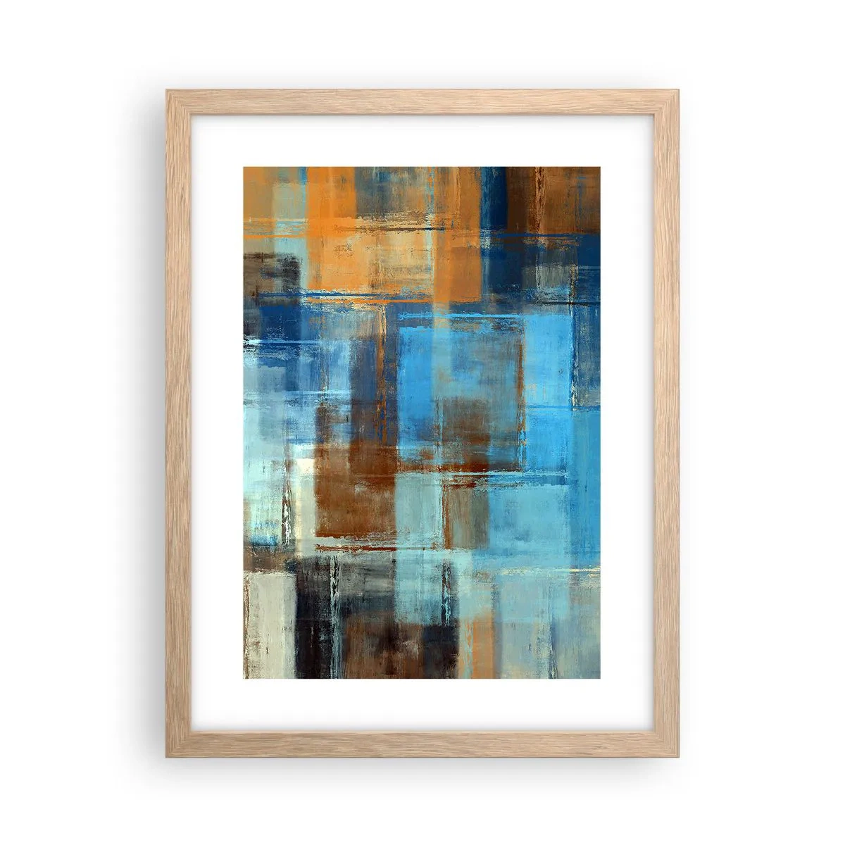 Póster en marco roble claro - A través del velo azul - 30x40 cm