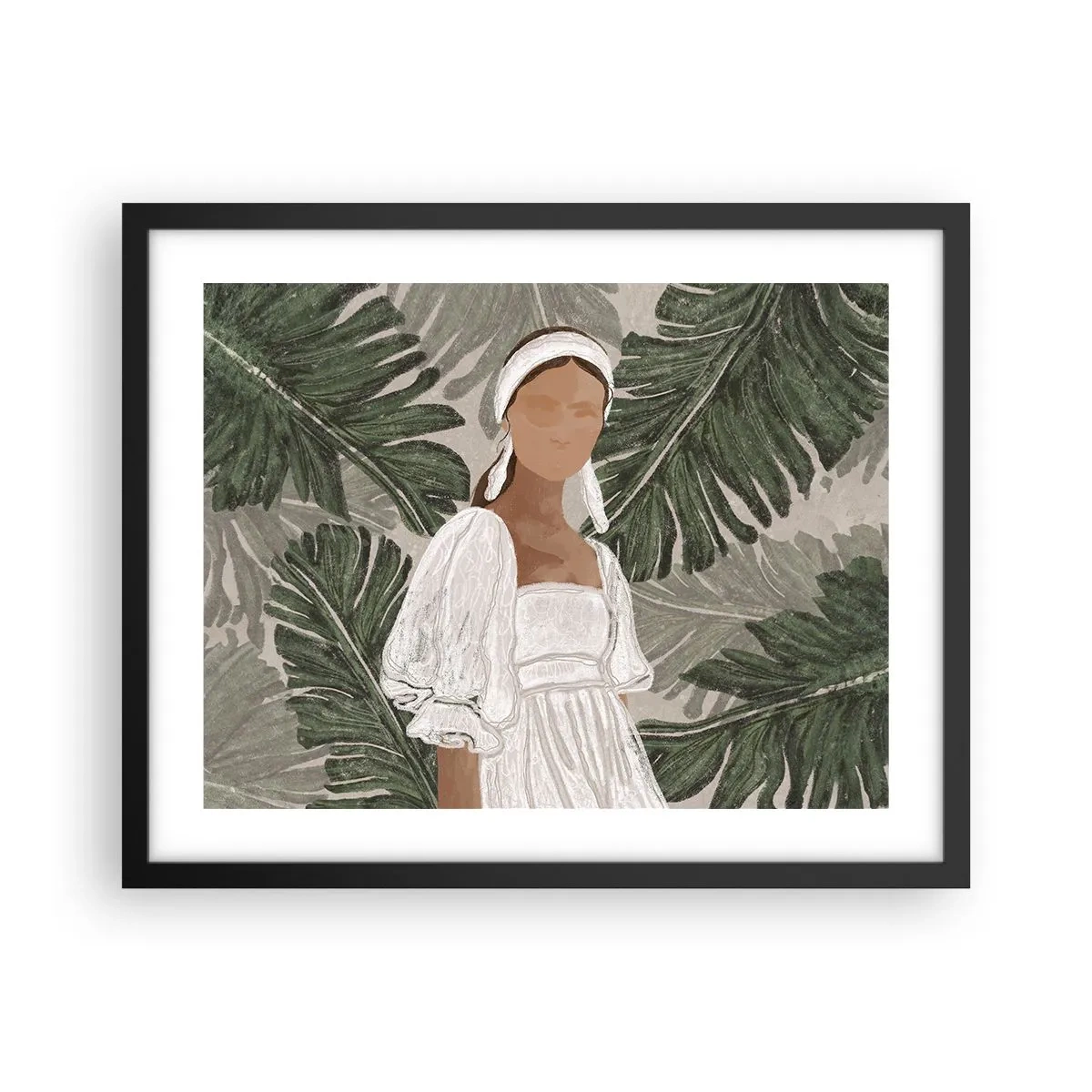 Póster en marco negro - Retrato exótico - 50x40 cm