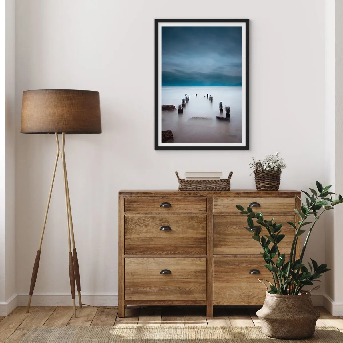 Póster en marco negro - El lago del pensamiento - 61x91 cm