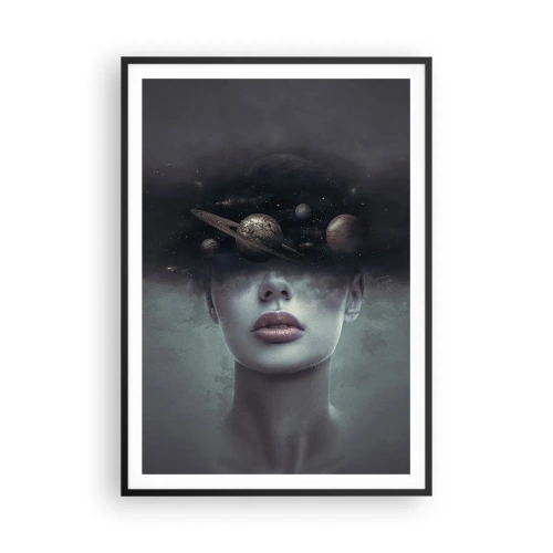 Póster en marco negro - Y los planetas sienten... - 70x100 cm