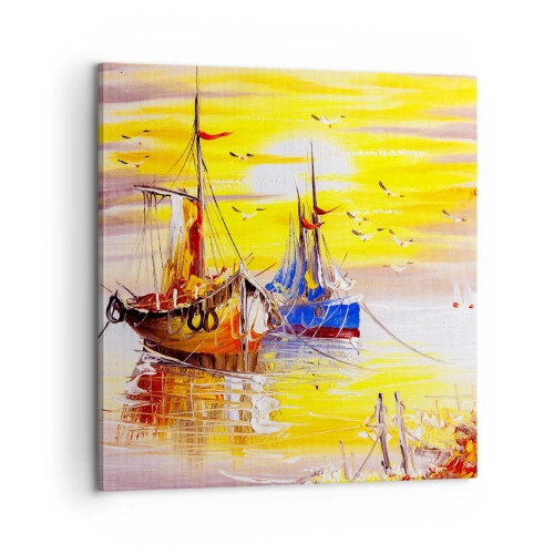 Cuadro sobre lienzo - Impresión de Imagen - Un merecido descanso en el puerto - 60x60 cm