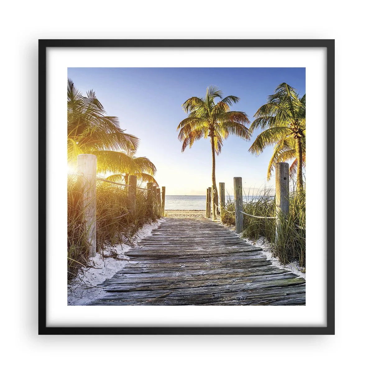 Póster en marco negro - Directo al paraíso - 50x50 cm