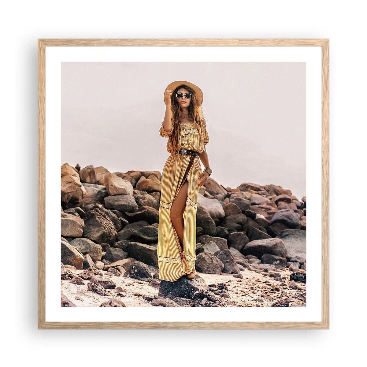 Póster en marco roble claro - La magia de las piedras - 60x60 cm