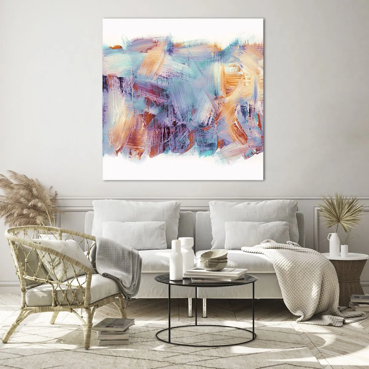 Cuadro sobre vidrio - Impresiones sobre Vidrio - Colorido desorden - 40x40 cm