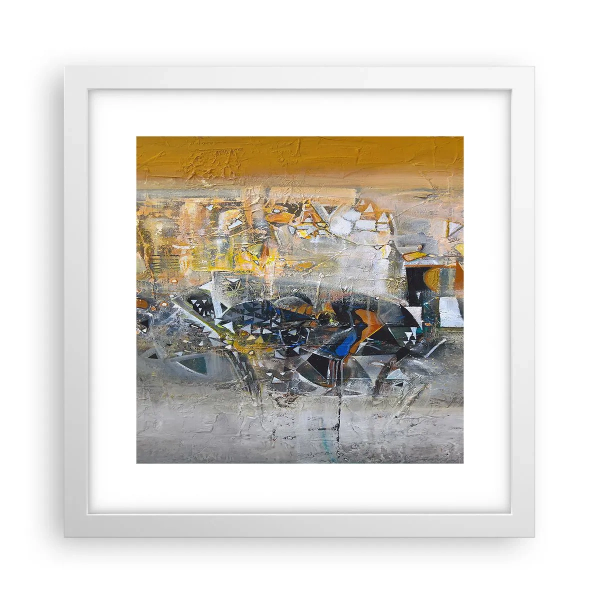 Póster en marco blanco - Todo se pondrá en su sitio - 30x30 cm