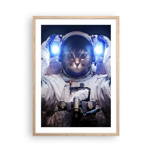 Póster en marco roble claro - Houston, tienes un problema. - 50x70 cm