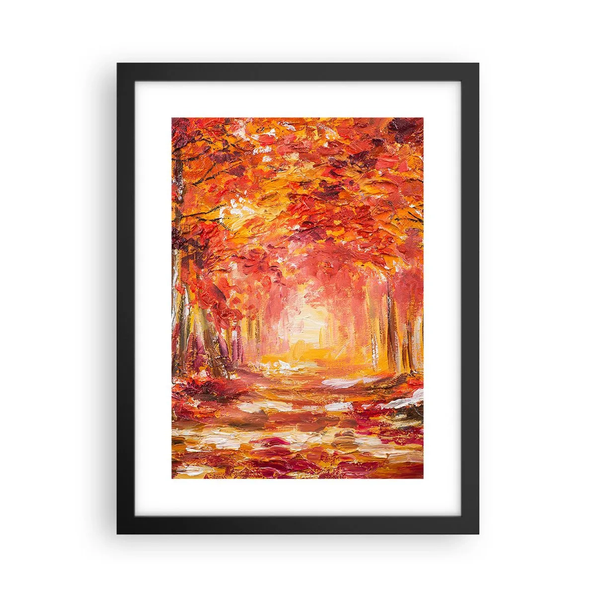 Póster en marco negro - Bosque de cobre - 30x40 cm