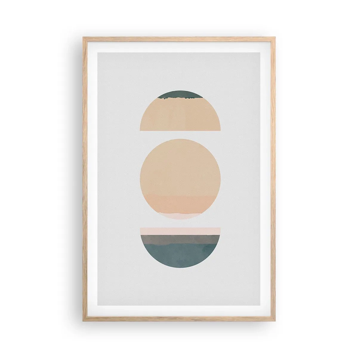 Póster en marco roble claro - Círculo tras círculo - 61x91 cm