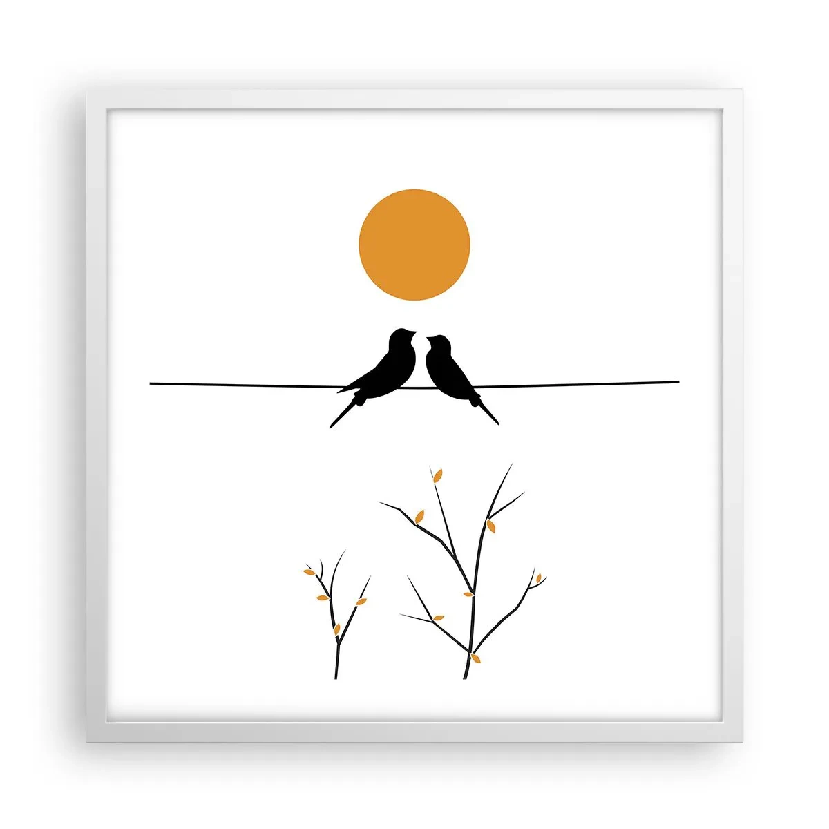 Póster en marco blanco - Noche de ruiseñores - 50x50 cm