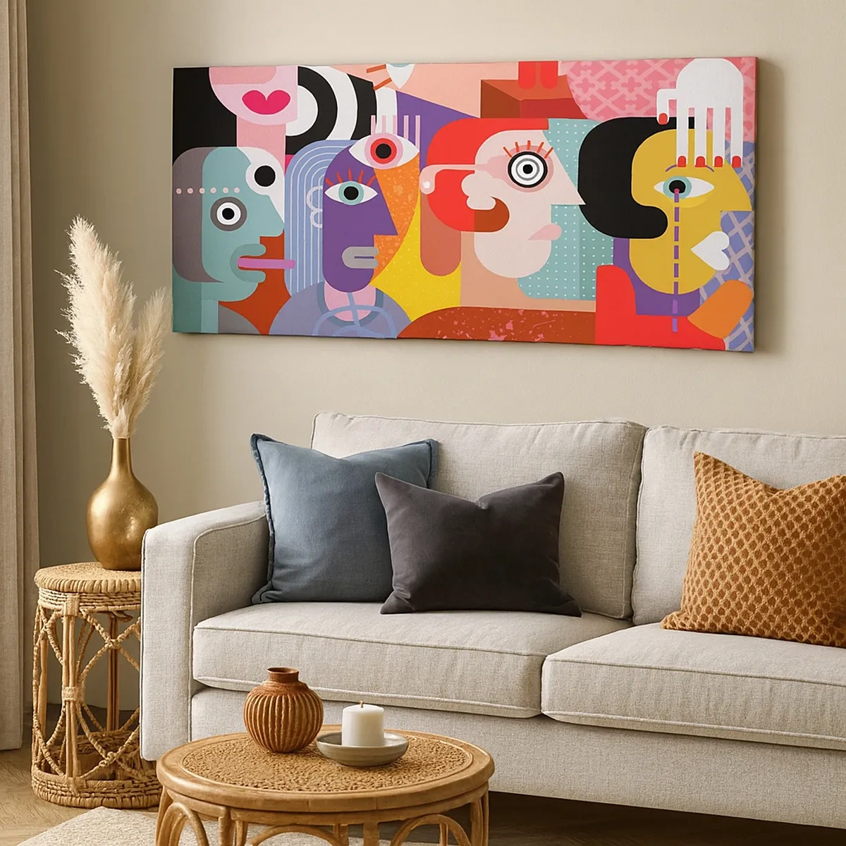 Cuadro sobre lienzo - Impresión de Imagen - Estilo Picasso - 30x30 cm