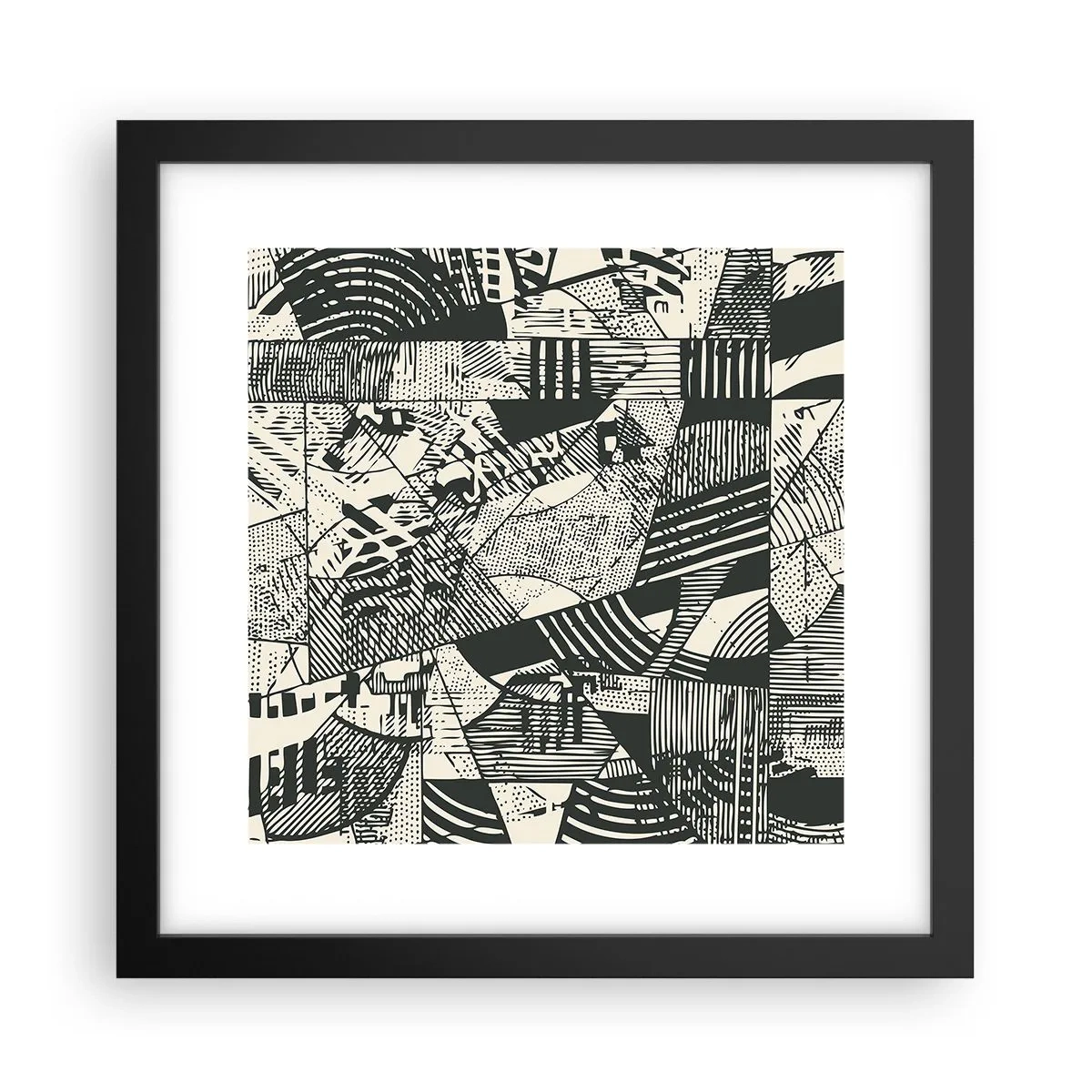 Póster en marco negro - La dinámica del presente - 30x30 cm