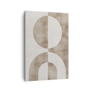 Cuadro sobre lienzo - Impresión de Imagen - Un cuadro abstracto en tonos beige con formas geométricas y simetría. - 70x100cm - Similitudes y diferencias - Decoración de pared moderna para salón y dormitorio ARTTOR