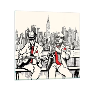 Cuadro sobre vidrio - Impresiones sobre Vidrio - Improvisación en Nueva York - 30x30 cm