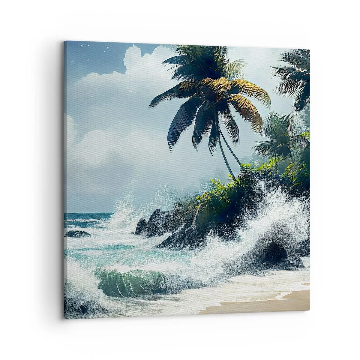 Cuadro sobre lienzo - Impresión de Imagen - En una costa tropical - 50x50 cm