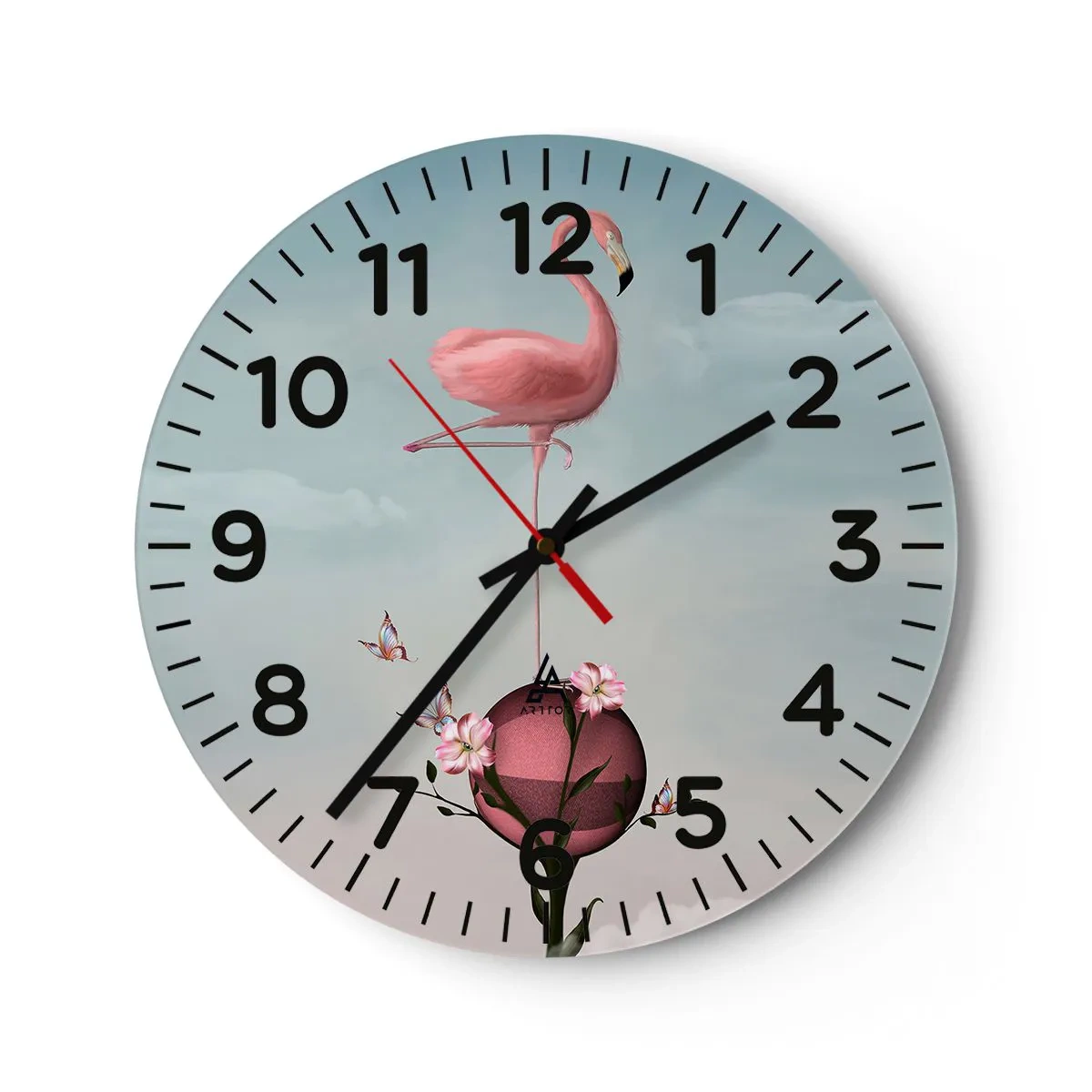 Reloj de pared - Reloj de vidrio - Alegoría del baloncesto - 40x40 cm