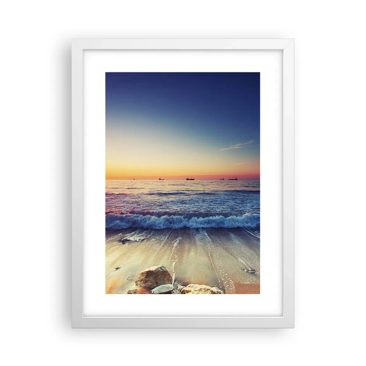 Póster en marco blanco - ¿Y qué hay tras el horizonte? - 30x40 cm