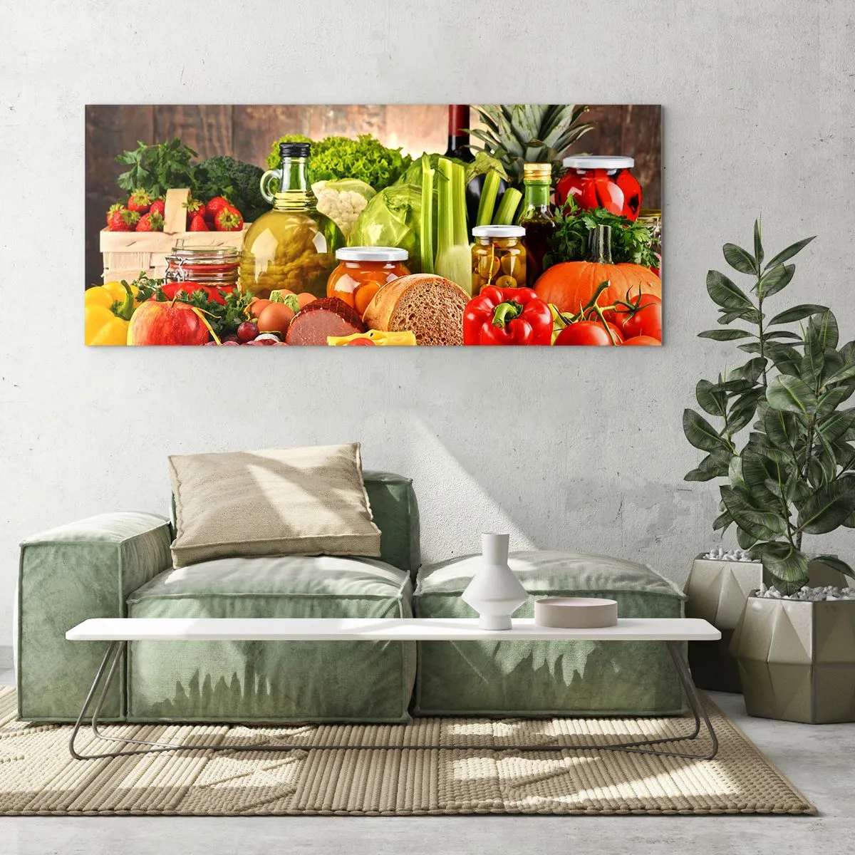 Cuadro sobre vidrio - Impresiones sobre Vidrio - La mesa está lista - 100x40 cm