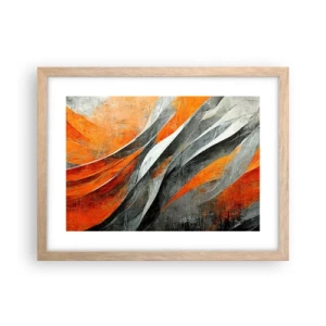 Póster en marco roble claro - Calor y frío - 40x30 cm