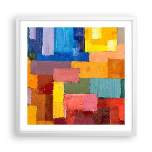 Póster en marco blanco - Cada una diferente, todas coloridas - 50x50 cm